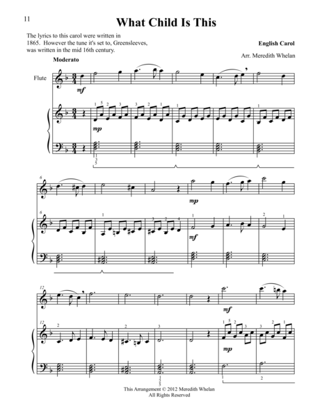 Christmas Duets For Flute Piano What Child Is This Sheet Music