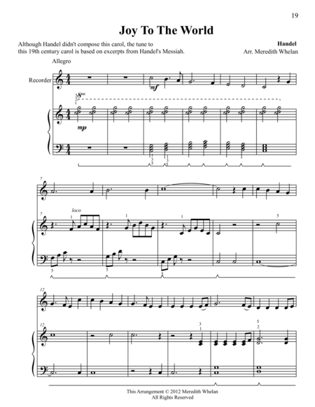 Free Sheet Music Christmas Duets For Recorder Piano 11 Traditional Carols