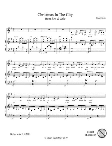Christmas In The City From The Musical Ben Jake Sheet Music