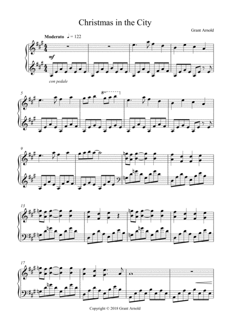 Free Sheet Music Christmas In The City Piano Solo