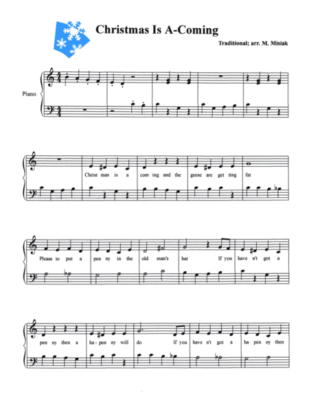 Christmas Is A Coming Sheet Music