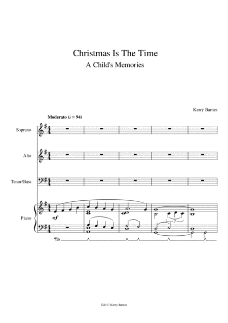 Christmas Is The Time 2017 Holiday Contest Entry Sheet Music