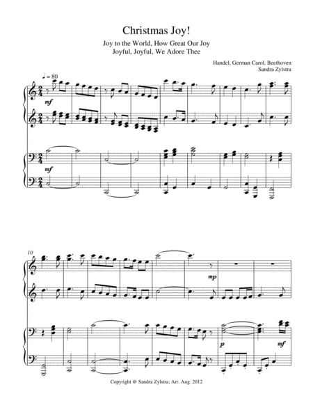 Free Sheet Music Christmas Joy 1 Piano 4 Hand Duet