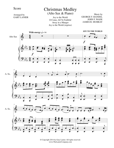 Christmas Joy Medley Alto Sax Piano And Sax Part Sheet Music