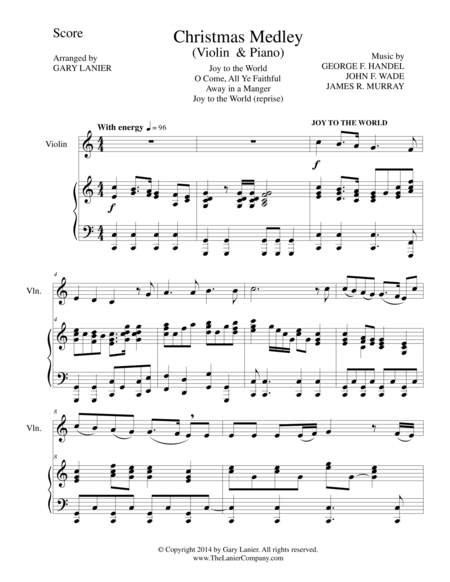 Christmas Joy Medley Violin Piano And Violin Part Sheet Music