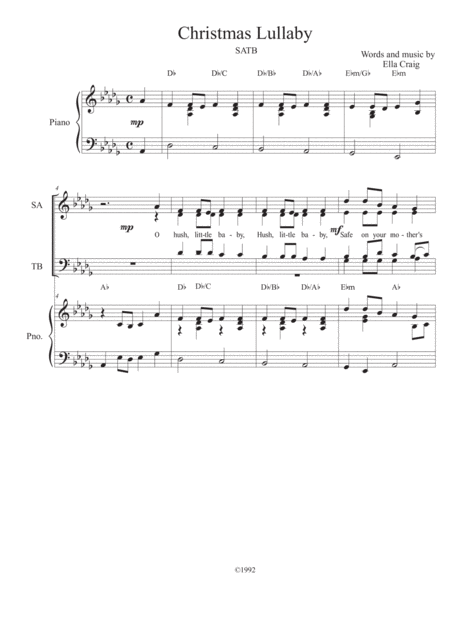 Free Sheet Music Christmas Lullaby