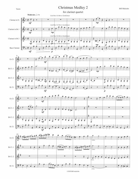 Christmas Medley 2 For Clarinet Quartet Sheet Music