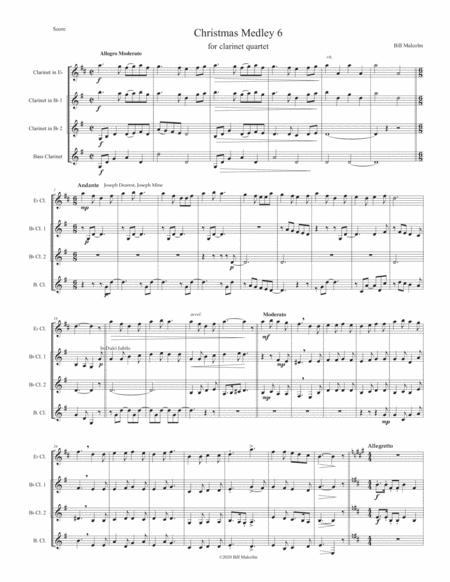 Christmas Medley 6 For Clarinet Quartet Sheet Music