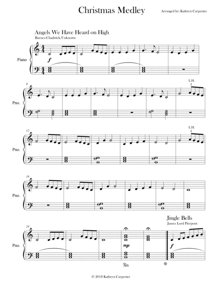 Christmas Medley Christmas Collection Easy Piano Sheet Music