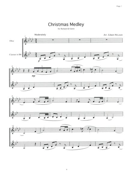 Free Sheet Music Christmas Medley For Oboe Clarinet