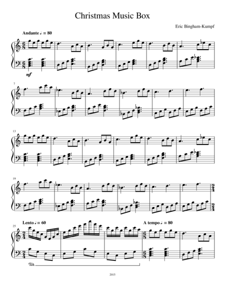 Christmas Music Box Sheet Music