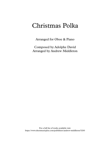 Free Sheet Music Christmas Polka Arranged For Oboe And Piano