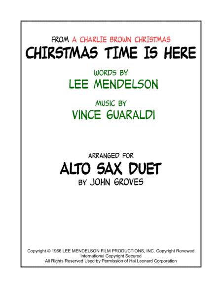 Free Sheet Music Christmas Time Is Here Alto Sax Duet