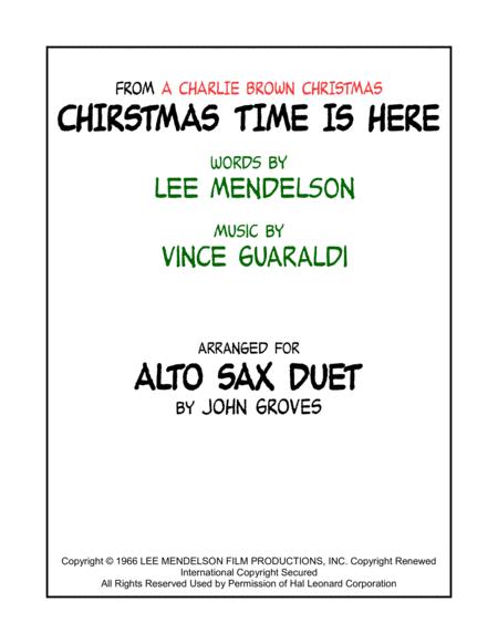 Christmas Time Is Here Alto Sax Duet Sheet Music