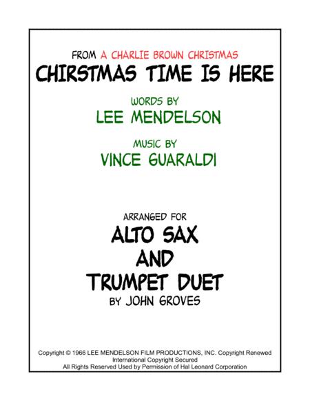 Free Sheet Music Christmas Time Is Here Alto Sax Trumpet Duet