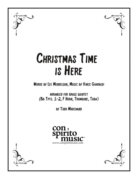 Christmas Time Is Here Brass Quintet Sheet Music