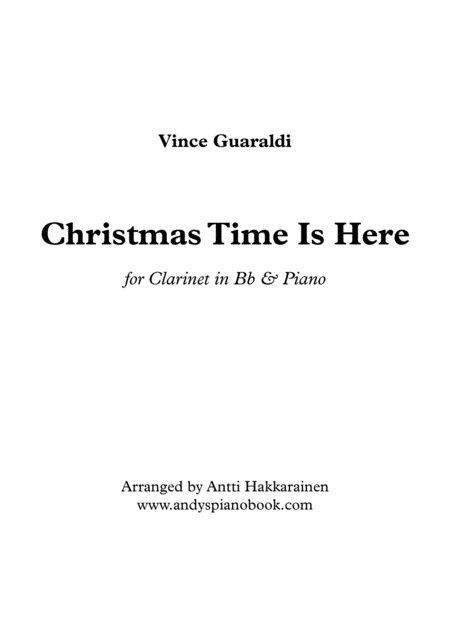 Christmas Time Is Here Clarinet Piano Sheet Music