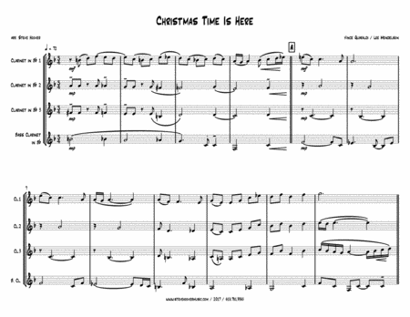 Free Sheet Music Christmas Time Is Here Clarinet Quartet 3 Sop Bs