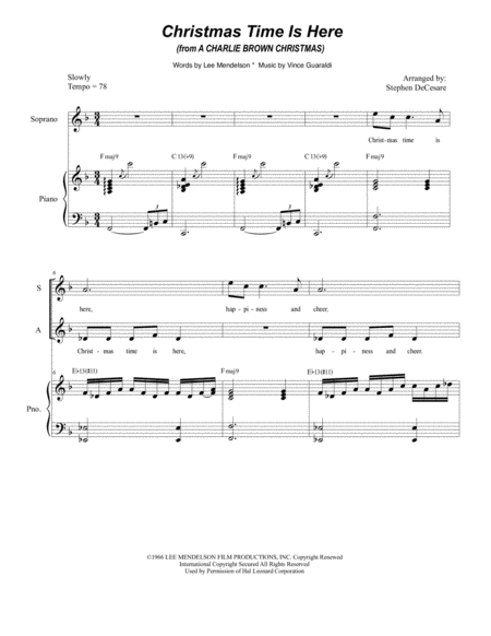 Christmas Time Is Here For Sab Sheet Music