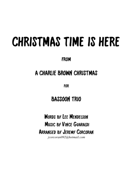 Christmas Time Is Here For Three Bassoons Sheet Music