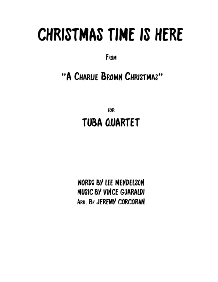 Free Sheet Music Christmas Time Is Here For Tuba Quartet