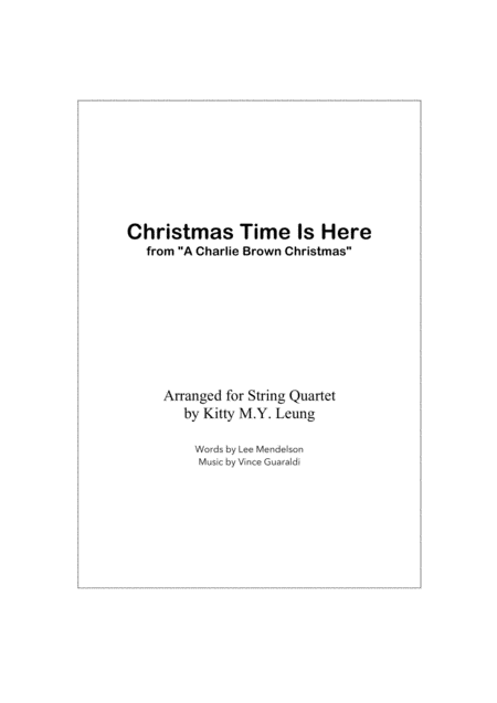 Free Sheet Music Christmas Time Is Here String Quartet