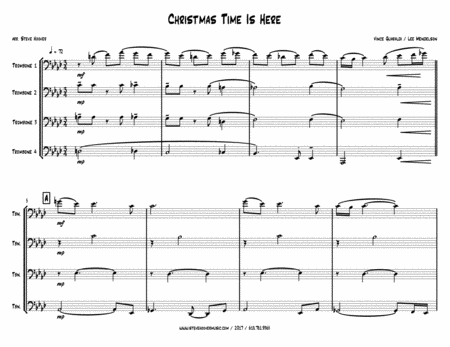 Christmas Time Is Here Trombone Quartet Sheet Music