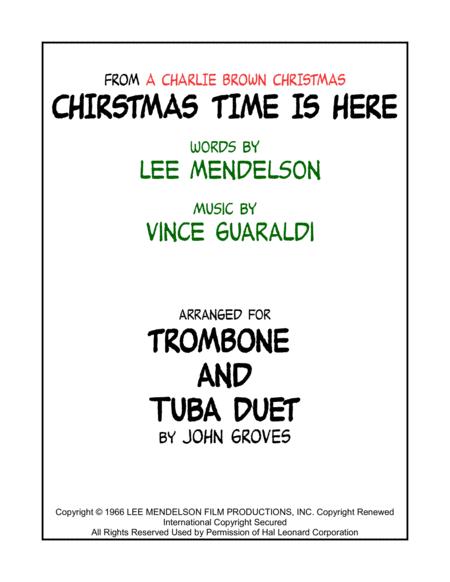 Free Sheet Music Christmas Time Is Here Trombone Tuba Duet