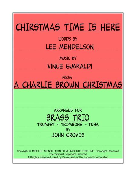 Free Sheet Music Christmas Time Is Here Trumpet Trombone Tuba Brass Trio