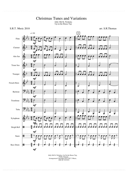 Free Sheet Music Christmas Tunes And Variations
