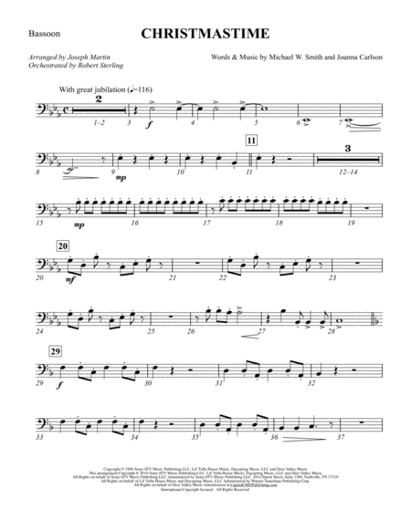 Free Sheet Music Christmastime Arr Joseph M Martin Bassoon