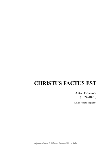 Free Sheet Music Christus Factus Est A Bruckner Arr For Organ 2 Staff