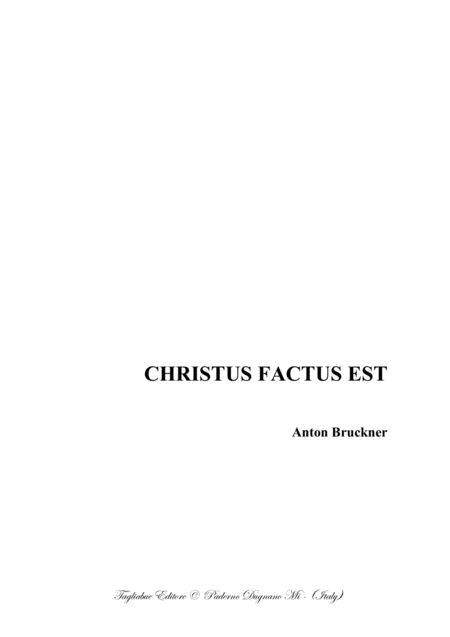 Free Sheet Music Christus Factus Est Bruckner For Satb Choir