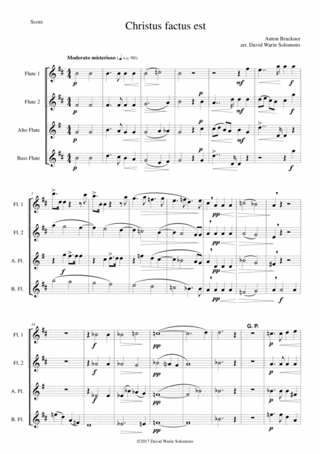 Christus Factus Est For Flute Quartet Sheet Music