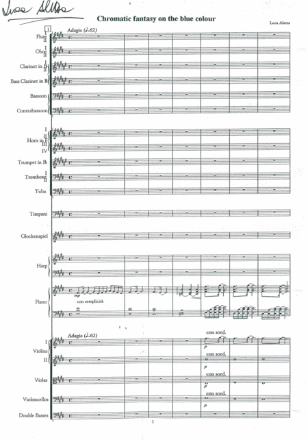 Chromatic Fantasy On The Blue Colour Sheet Music