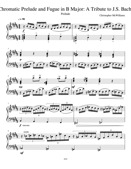 Chromatic Prelude In B Major Sheet Music