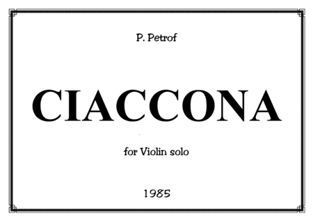 Ciaccona For Violin Solo Sheet Music