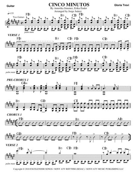 Free Sheet Music Cinco Minutos Guitar