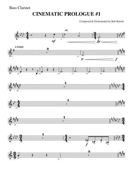 Free Sheet Music Cinematic Prologue 1