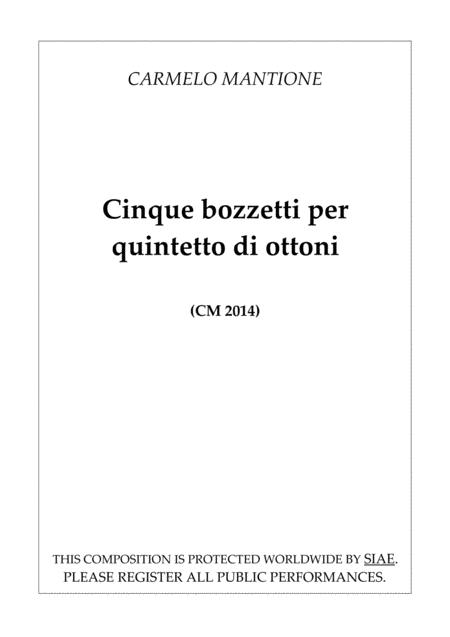 Cinque Bozzetti Per Quintetto Di Ottoni Cm2014 Sheet Music