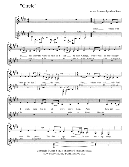 Circle Allen Stone Sheet Music