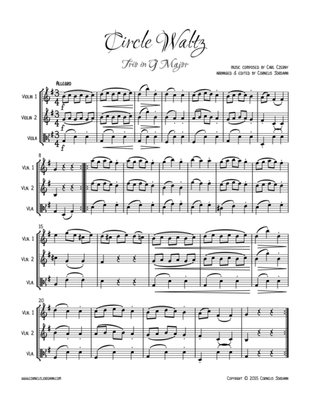 Circle Waltz Easy Trio For 2 Violins Viola Sheet Music