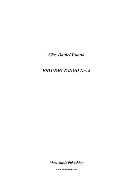 Ciro Daniel Buono Estudio Tango No 5 Sheet Music