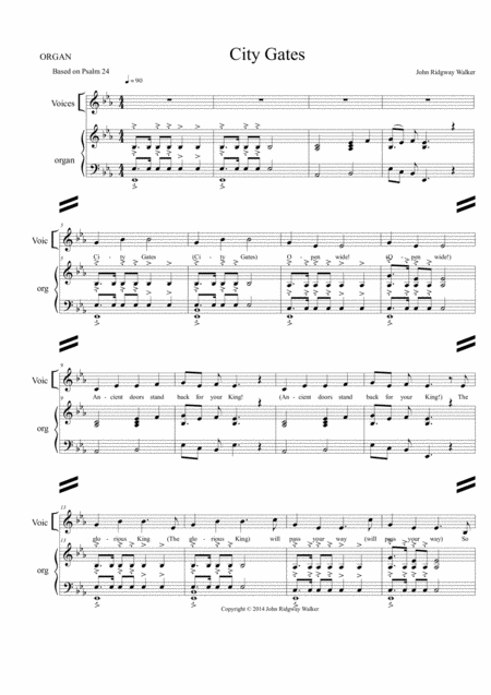 Free Sheet Music City Gates Eb 04 Organ Part W Vocal Lead