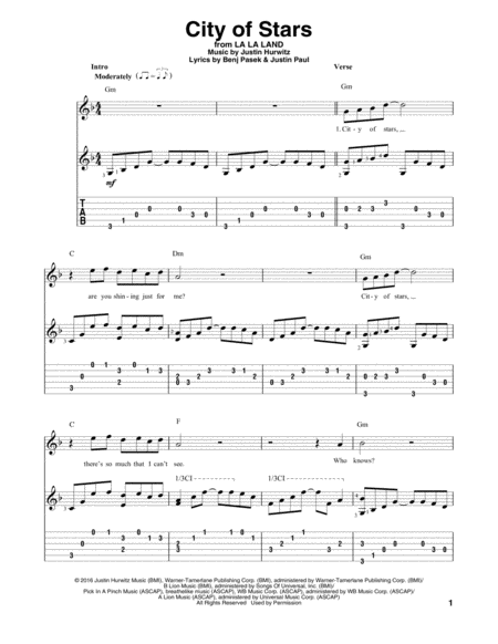 City Of Stars From La La Land Sheet Music