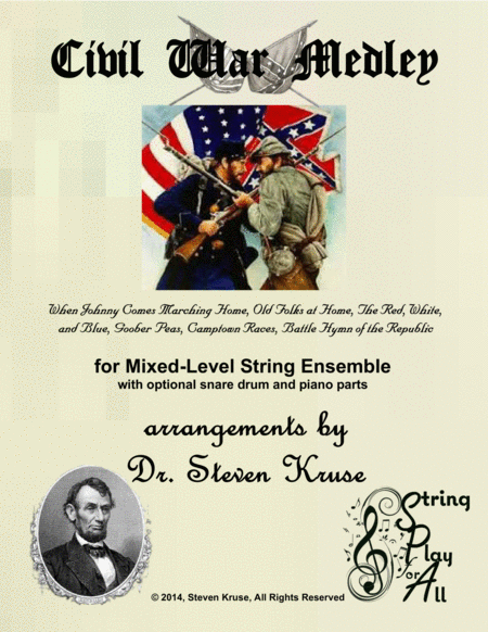 Civil War Medley For Mixed Level String Orchestra With Snare Sheet Music