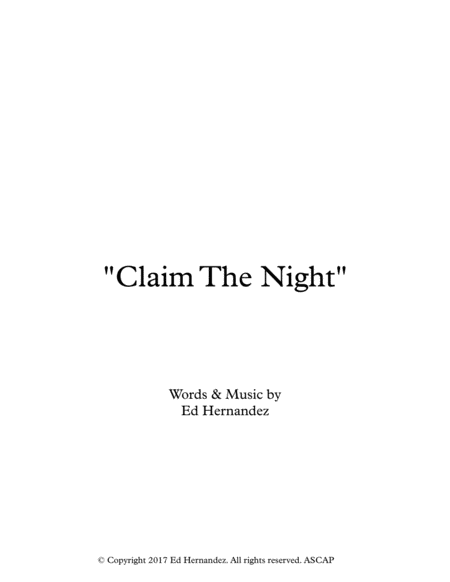 Claim The Night Sheet Music