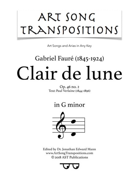 Free Sheet Music Clair De Lune Op 46 No 2 G Minor