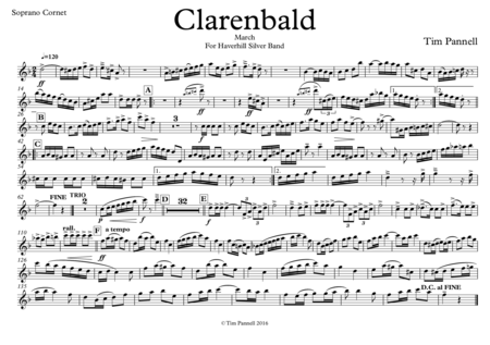 Free Sheet Music Clarenbald March Parts