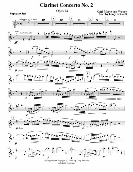 Free Sheet Music Clarinet Concerto No 2 Opus 74